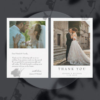 RSVP Cartão de Agradecimento de Casamento com Foto Simp