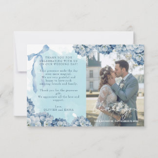 RSVP Cartão de Agradecimento de Casamento Hortênsia Azu