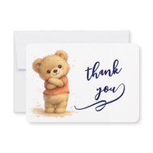 Cartão de Agradecimento Urso Teddy Fofo