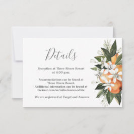 RSVP Cartão de casamento de detalhes das laranjas