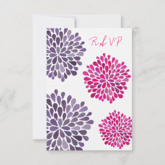 RSVP Cartão de Casamento de Sangue Floral Floral Quente