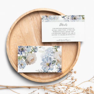 RSVP Cartão de Casamento Floral Dusty Blue