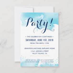 RSVP CARTÃO DE CELEBRAÇÃO DO PARTIDO aqua azul-aqua mod