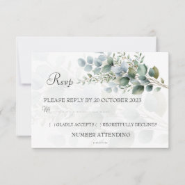 RSVP Cartão de Confirmação de Casamento com Aquarela de