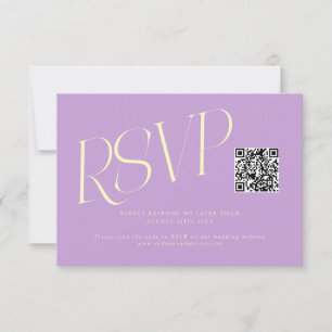 RSVP Cartão de Confirmação de Casamento com Código QR e