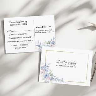 RSVP Cartão de Confirmação de Casamento da Lista Floral