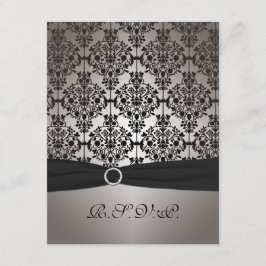 RSVP Cartão de Confirmação de Casamento em Damasco Cinz