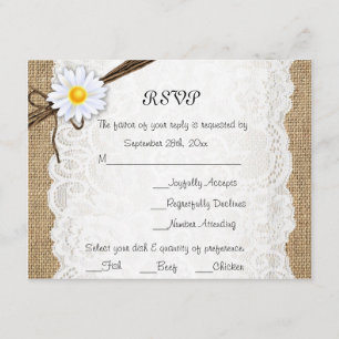 RSVP Cartão de Confirmação de Casamento Flor de Margari
