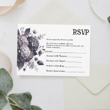 Cartão de Confirmação de Casamento Floral de Hortê