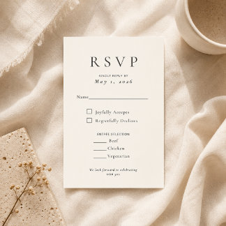 RSVP Cartão de Confirmação de Casamento Minimalista Mod
