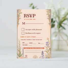RSVP Cartão de Confirmação de Casamento Retro Chic