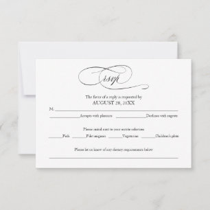 RSVP Cartão de Confirmação de Casamento Simples Elegant