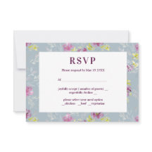 Cartão de confirmação de presença com flor de aqua