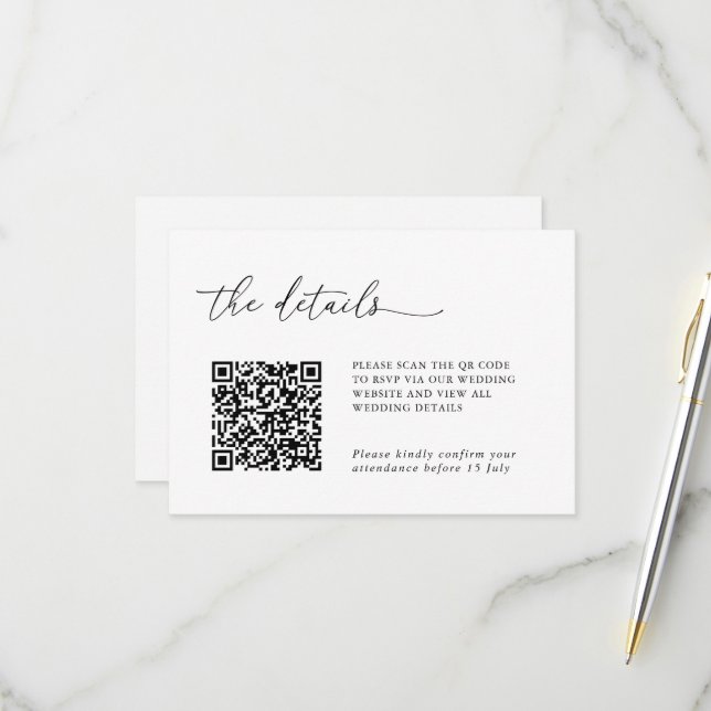 RSVP Cartão de Confirmação de Presença de Casamento com (Frente/Verso In Situ)