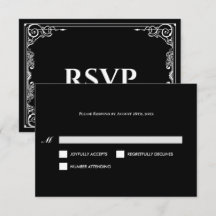 Cartão de confirmação de presença de casamento gót