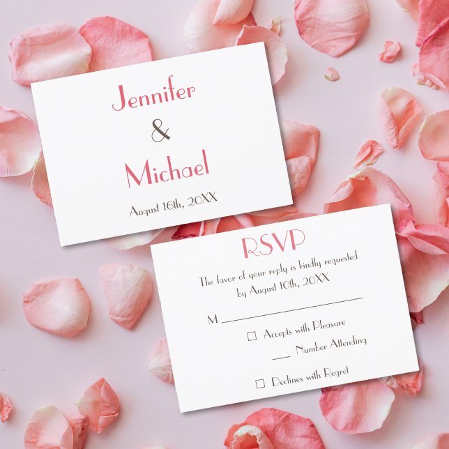 RSVP Cartão de Confirmação de Presença de Casamento Mod (Custom Modern Elegant Wedding RSVP Invitation Card)