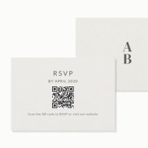 Cartão de Confirmação de Presença de Casamento QR 