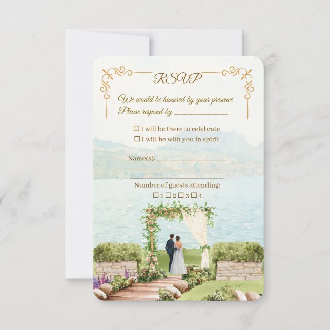 RSVP Cartão de Confirmação de Presença para Casamento W (Frente)