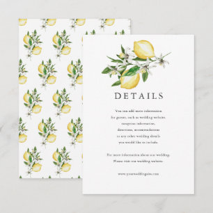 RSVP Cartão de Detalhes da Cor Floral de Citrus Lemon