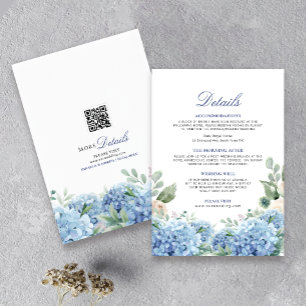 RSVP Cartão de Detalhes da Hydrangea Azul SINI