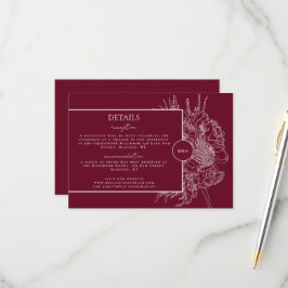 RSVP Cartão de Detalhes de Buquê Floral Moderno e Elega