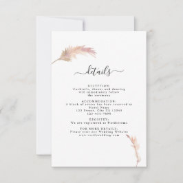 RSVP Cartão de Detalhes de Casamento Boêmio de Grama da