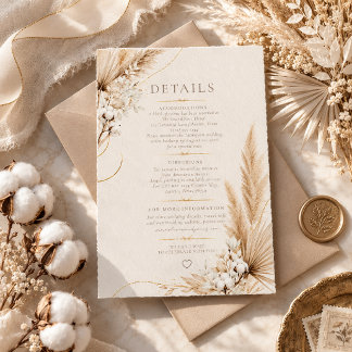 RSVP Cartão de Detalhes de Casamento Boho Elegância das