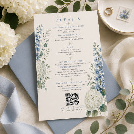 RSVP Cartão de Detalhes de Casamento Botânico Azul Suav