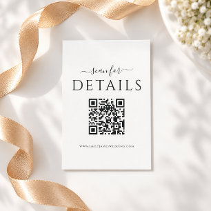RSVP Cartão de Detalhes de Casamento com Código QR Mini