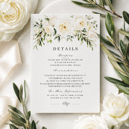 RSVP Cartão de Detalhes de Casamento com Rosas do Jardi