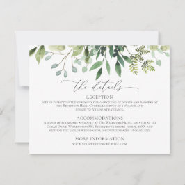 RSVP Cartão de Detalhes de Casamento com Vegetação em A