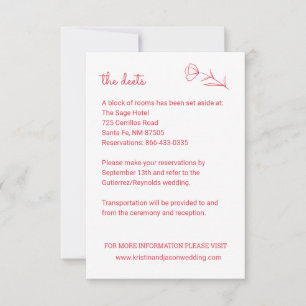 RSVP Cartão de Detalhes de Casamento de Flores Selvagem