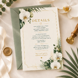 RSVP Cartão de Detalhes de Casamento de Luxo de Orquíde