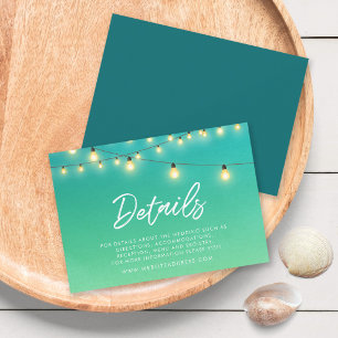 RSVP Cartão de Detalhes de Casamento de Vidro do Mar em