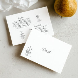 RSVP Cartão de Detalhes de Casamento Desenhado à Mão Pr