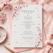 Cartão de Detalhes de Casamento Elegância Flor de