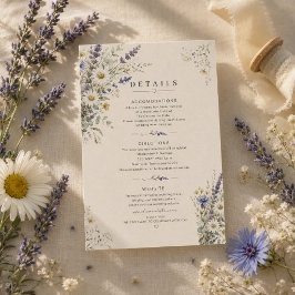 RSVP Cartão de Detalhes de Casamento em Prado de Flores