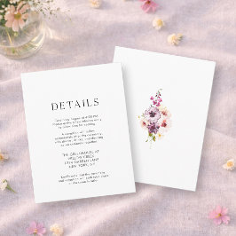 RSVP Cartão de Detalhes de Casamento Floral Elegante