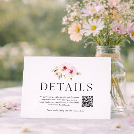 RSVP Cartão de Detalhes de Casamento Floral Elegante co