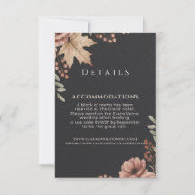 Cartão de Detalhes de Casamento Floral Vintage Som