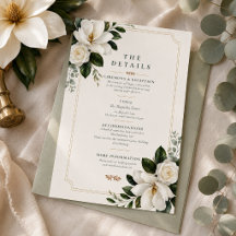 Cartão de Detalhes de Casamento Magnolia Southern