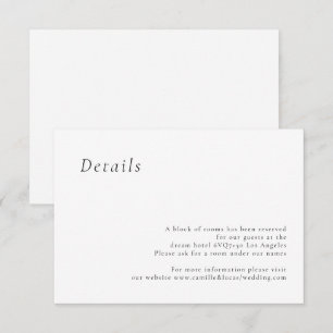 RSVP Cartão de detalhes de casamento minimalista elegan