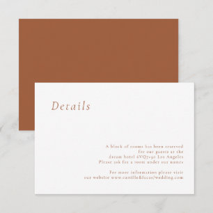 RSVP Cartão de detalhes de casamento minimalista em ter