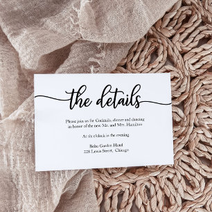 RSVP Cartão de Detalhes de Casamento Minimalista Modern