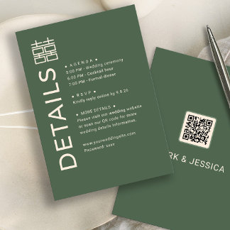 RSVP Cartão de detalhes de casamento Modern Double Happ