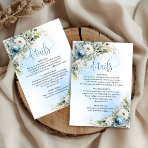 RSVP Cartão de detalhes de casamento Refined Dusty Blue