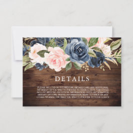 RSVP Cartão de Detalhes de Casamento Rústico Elegante A