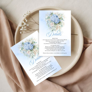 RSVP Cartão de detalhes de flores azuis sofisticadas co