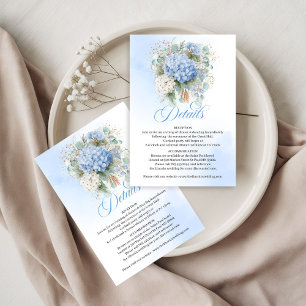 RSVP Cartão de detalhes de Hortênsia Azul Clássica com 