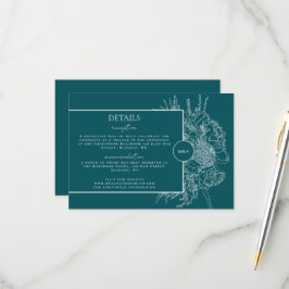 RSVP Cartão de Detalhes do Boquete Floral Moderno e Ele